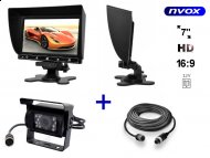Zestaw Monitor LCD 7" HD z obsługa do 2 kamer 4PIN 12V Samochodowa kamera cofania oraz kabel 4PIN o długości 10m - NVOX HM726-GDB2094-4PIN10m